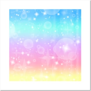 Kawaii Magical Unicorn Sparkle Pattern Posters and Art